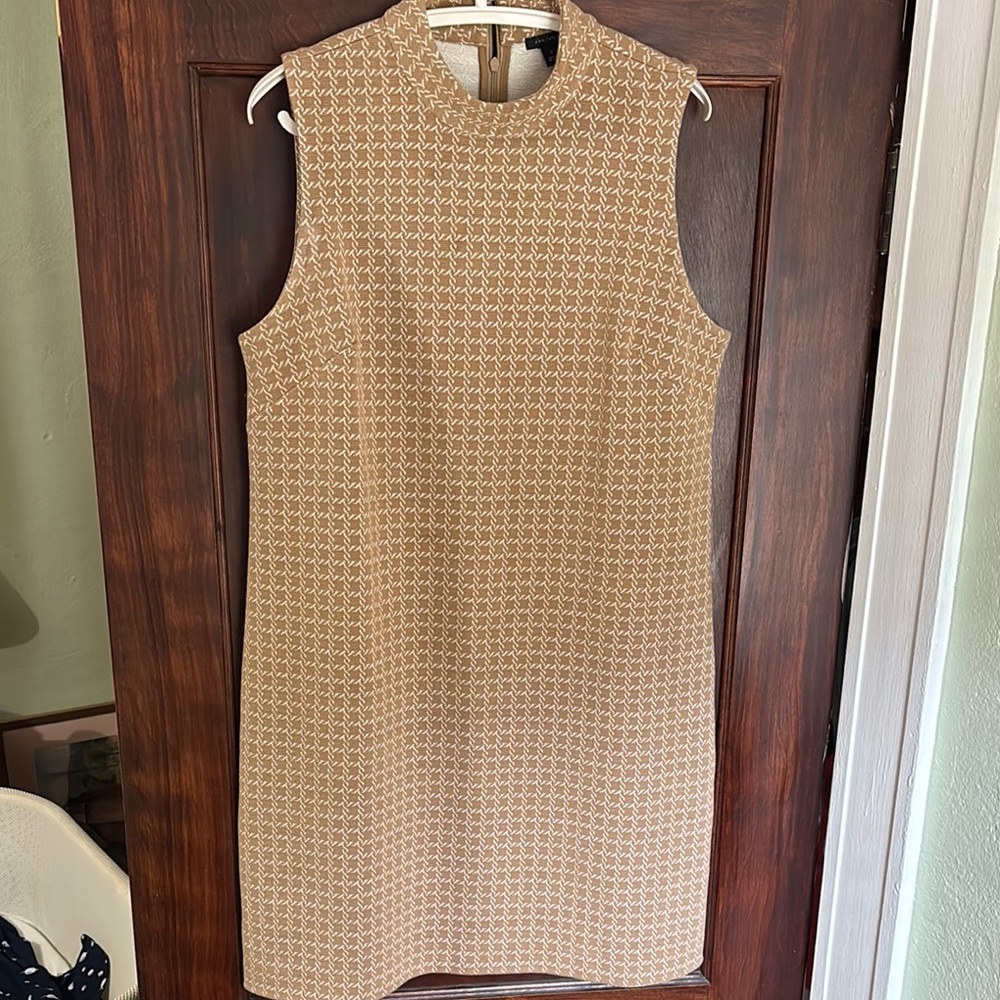 Ann Taylor Tan Patterned Mini Dress